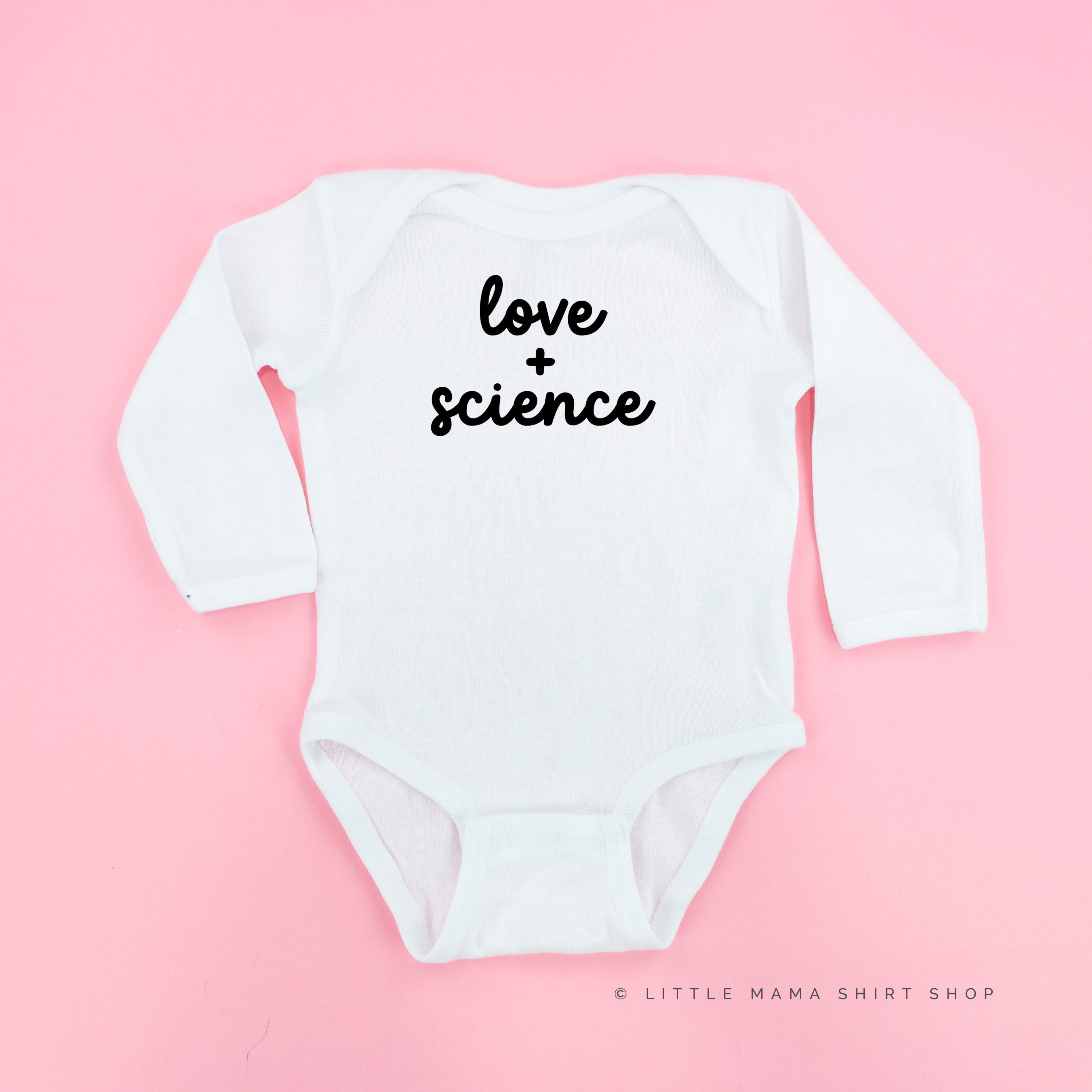 LOVE + SCIENCE - Long Sleeve Child Shirt Little Mama Shirt Shop