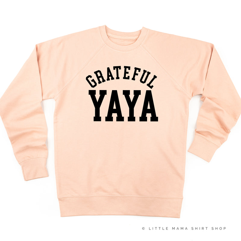 Grateful Yaya - (Varsity) - Lightweight Pullover Sweater