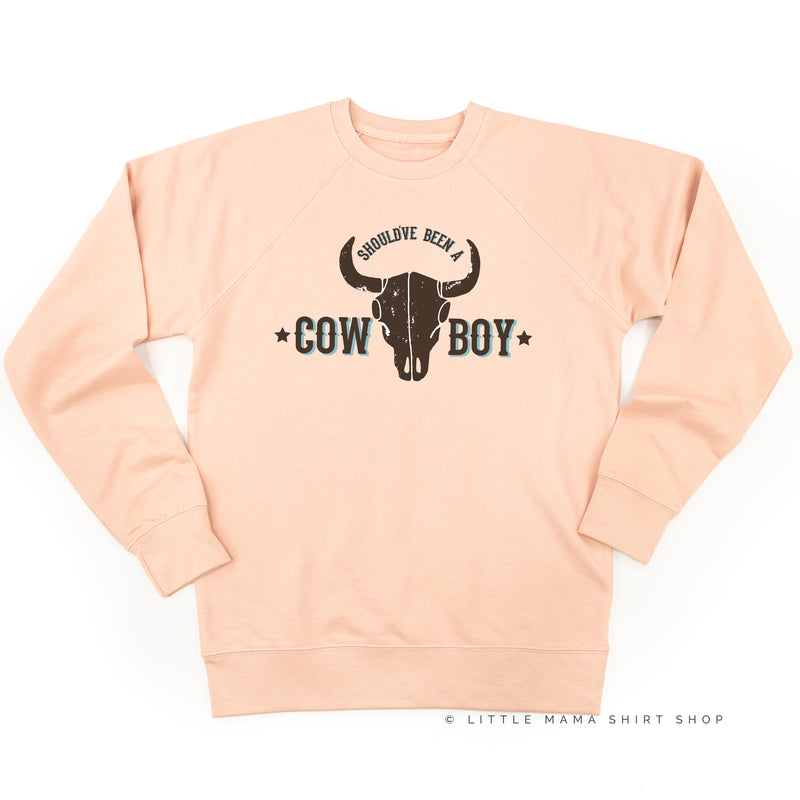 Should've Been a Cowboy - Distressed Design - Lightweight Pullover Sweater