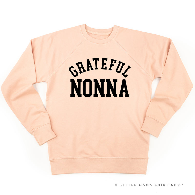 Grateful Nonna - (Varsity) - Lightweight Pullover Sweater