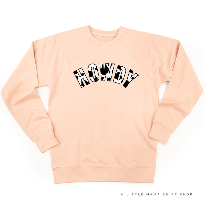 HOWDY - Cow Print - Lightweight Pullover Sweater