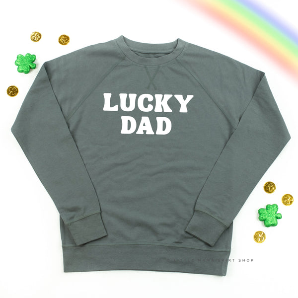 LUCKY DAD  (BLOCK FONT) - Lightweight Pullover Sweater