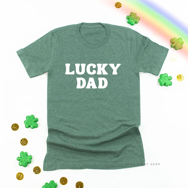 LUCKY DAD  (BLOCK FONT) - Adult Unisex Tee