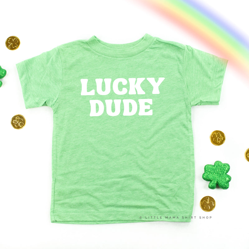 LUCKY DUDE (BLOCK FONT) - Short Sleeve Child Shirt