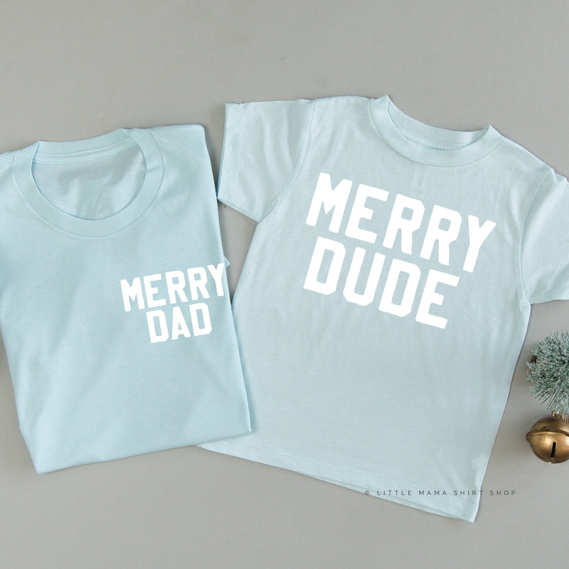 Merry Dad (pocket)/Merry Dude - Set of 2 Unisex Tees