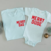 Merry Dad (pocket)/Merry Dude - Set of 2 Unisex Tees Little Mama Shirt Shop
