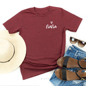 Mama - (Heart Above) - Unisex Tee Little Mama Shirt Shop