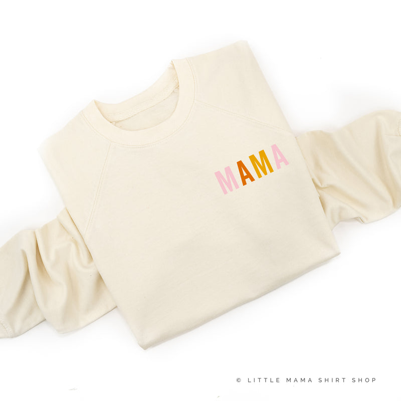 MAMA (Pocket) - Pink+Orange+Yellow - Lightweight Pullover Sweater