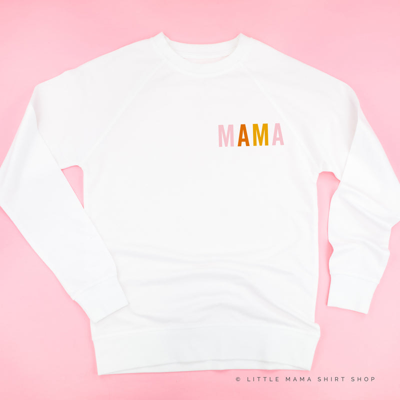 MAMA (Pocket) - Pink+Orange+Yellow - Lightweight Pullover Sweater