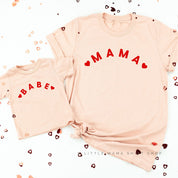 ❤️ MAMA/BABE ❤️ - Set of 2 Tees Little Mama Shirt Shop