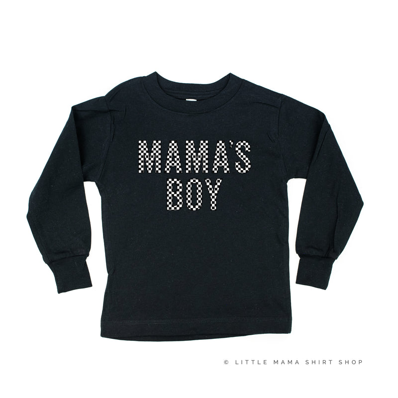 BLOCK FONT CHECKERS - MAMA'S BOY - Long Sleeve Child Shirt