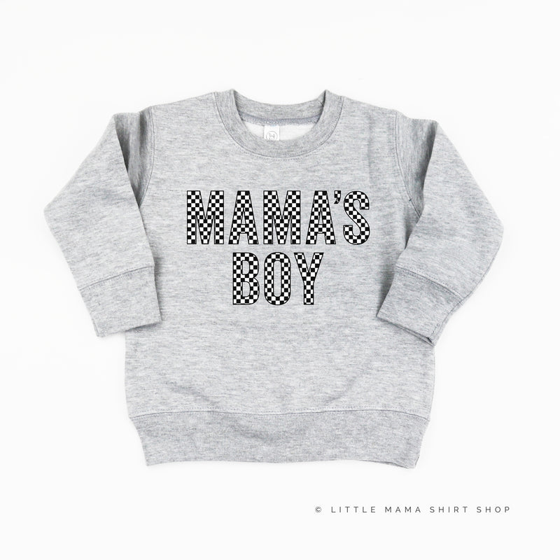 BLOCK FONT CHECKERS - MAMA'S BOY - Child Sweater