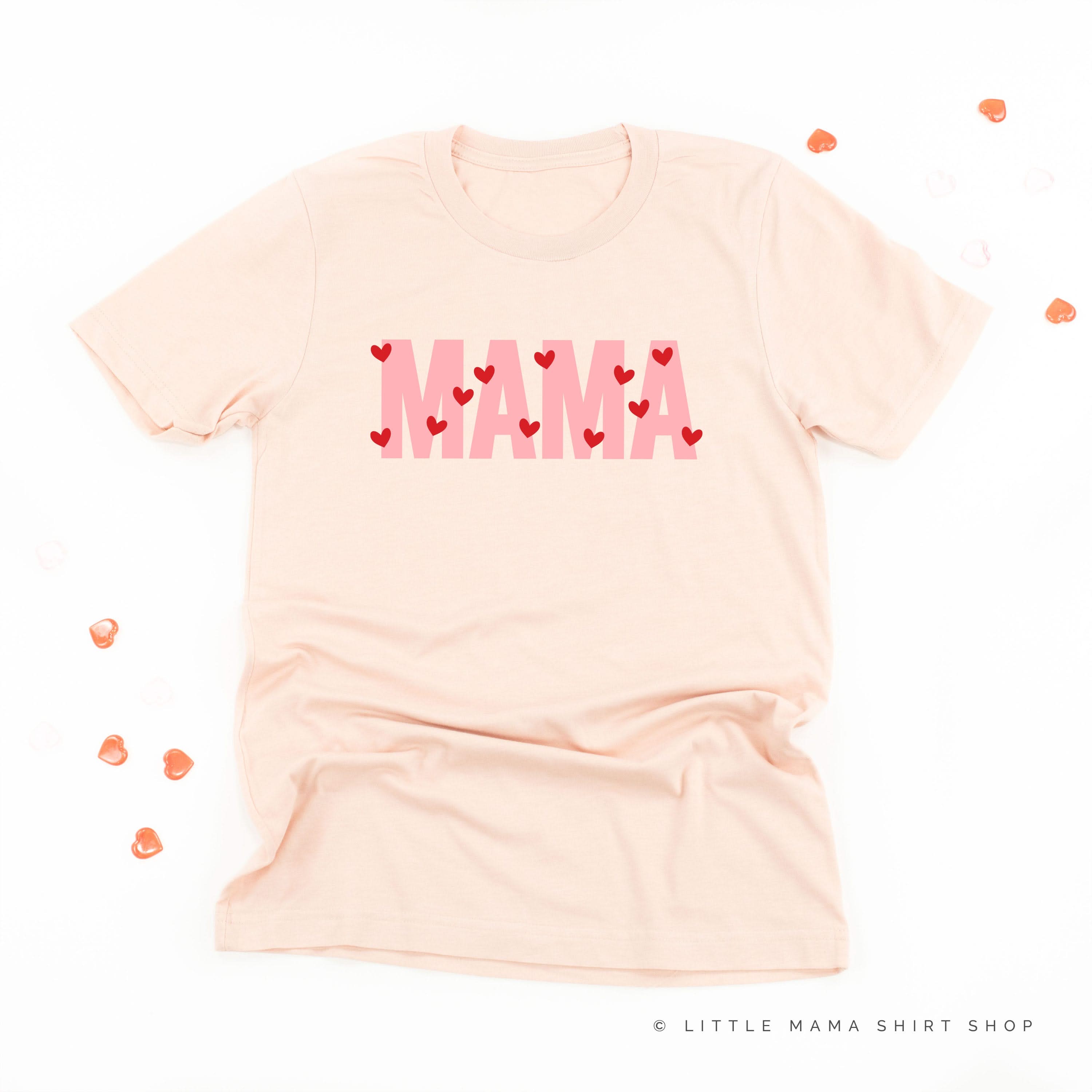 Mama - Mini Hearts - Unisex Tee Little Mama Shirt Shop