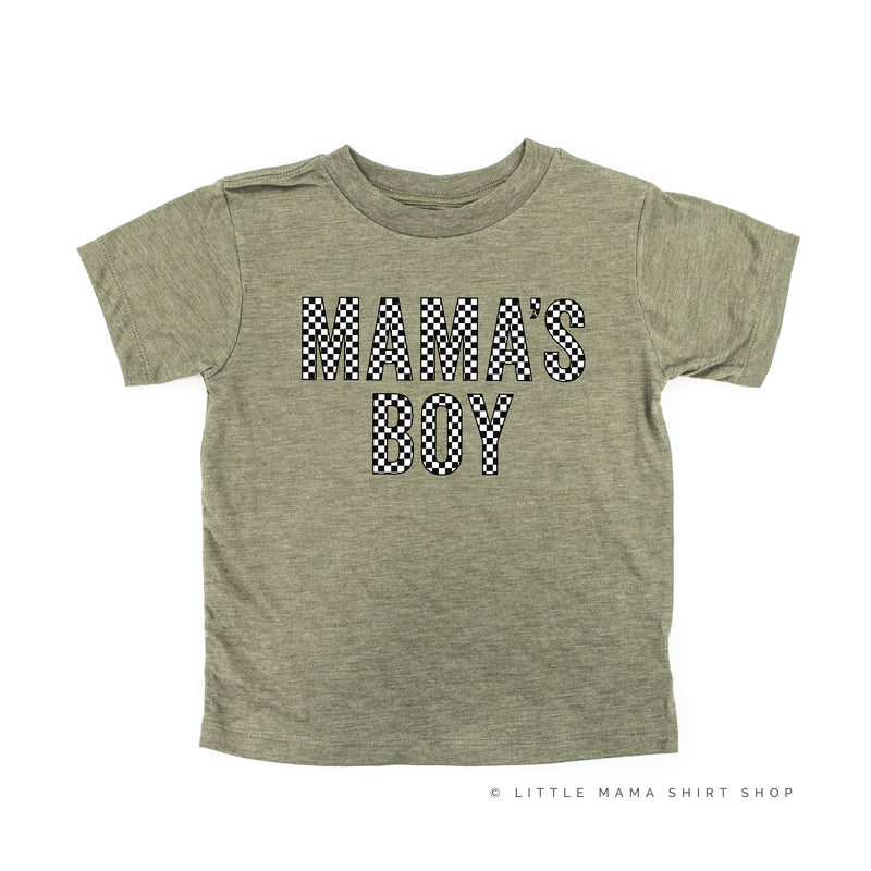 BLOCK FONT CHECKERS - MAMA'S BOY - Short Sleeve Child Shirt