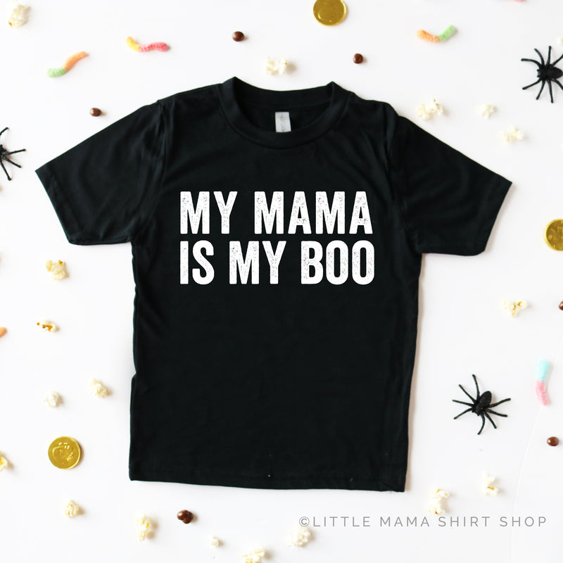 Boo + My Mama is My Boo - (Block Font) - Set of 2 Tees - White Design