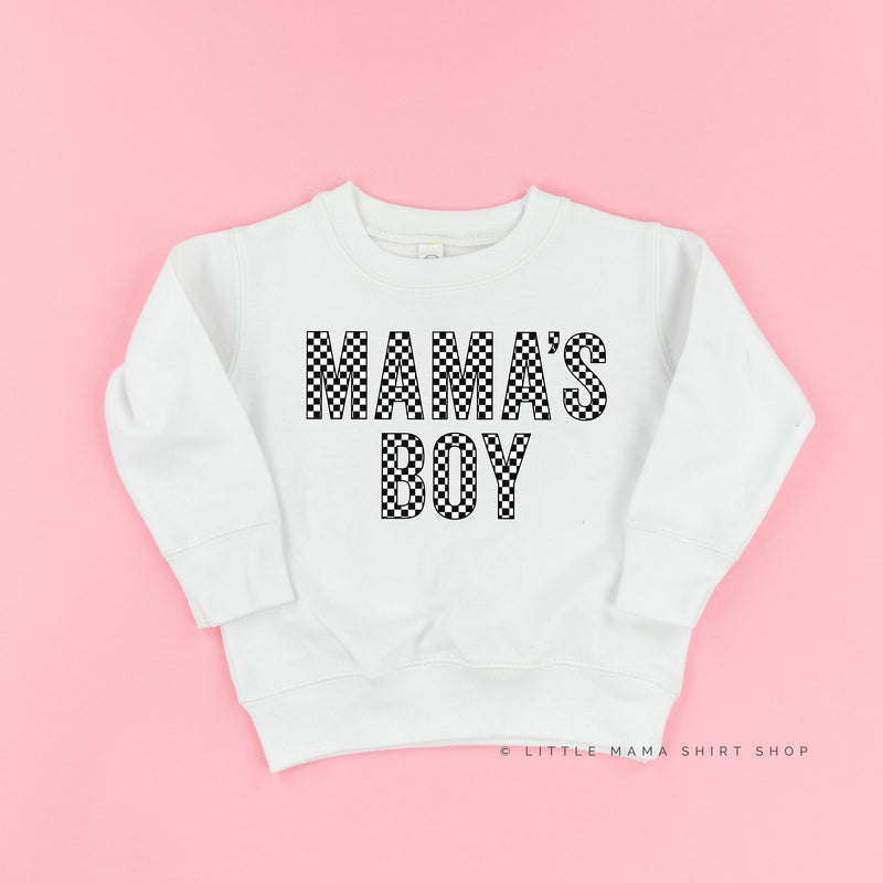 BLOCK FONT CHECKERS - MAMA'S BOY - Child Sweater