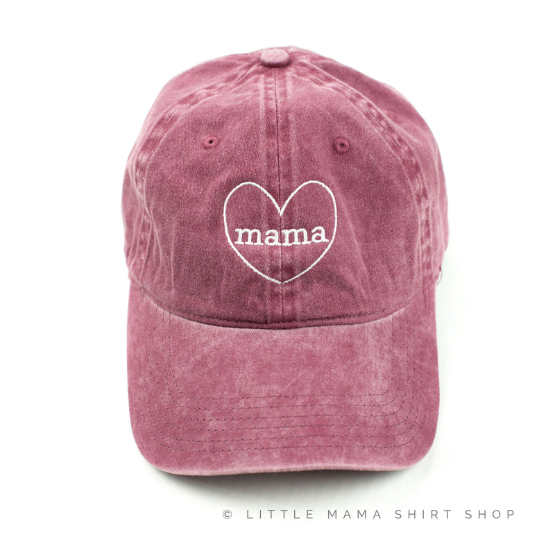 Mama ♥ (around) - Heather Maroon Baseball Cap