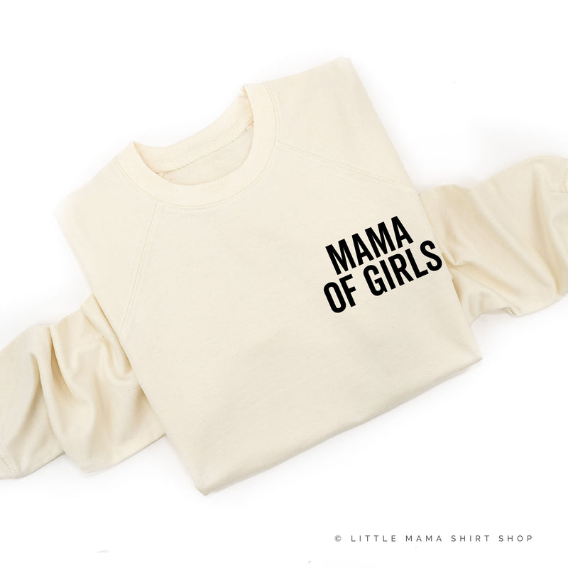 Mama of Girls - BLOCK FONT POCKET SIZE - Lightweight Pullover Sweater