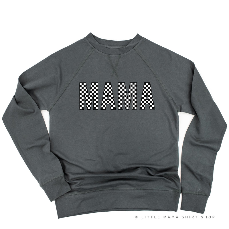 BLOCK FONT CHECKERS - MAMA - Lightweight Pullover Sweater