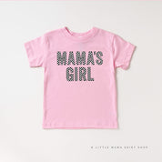 BLOCK FONT CHECKERS - MAMA'S GIRL - Short Sleeve Child Shirt Little Mama Shirt Shop