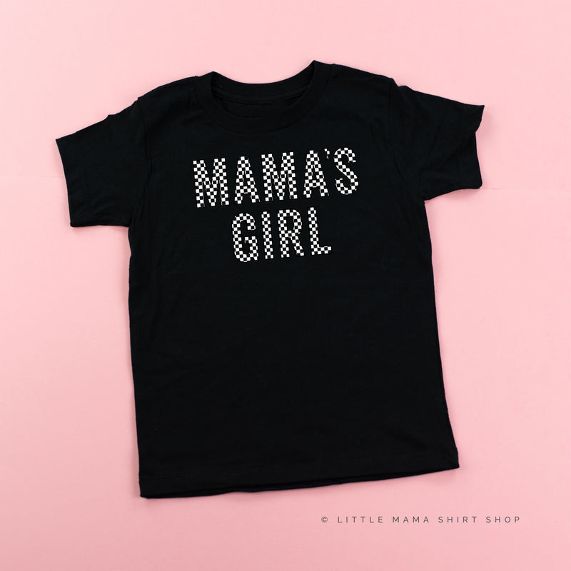 BLOCK FONT CHECKERS - MAMA'S GIRL - Short Sleeve Child Shirt