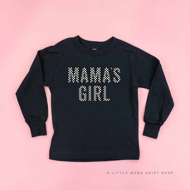 BLOCK FONT CHECKERS - MAMA'S GIRL - Long Sleeve Child Shirt