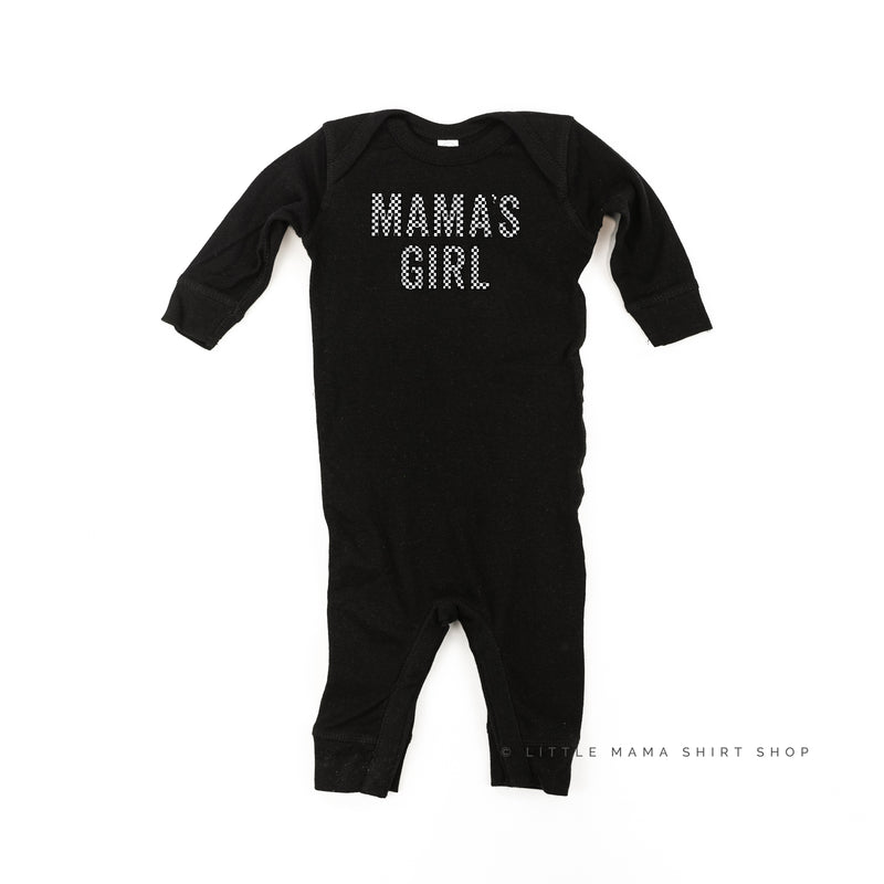 BLOCK FONT CHECKERS - MAMA'S GIRL - One Piece Baby Sleeper