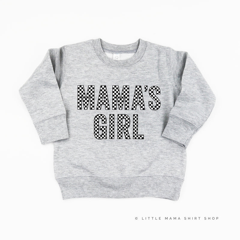 BLOCK FONT CHECKERS - MAMA'S GIRL - Child Sweater