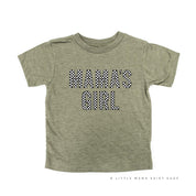 BLOCK FONT CHECKERS - MAMA'S GIRL - Short Sleeve Child Shirt Little Mama Shirt Shop