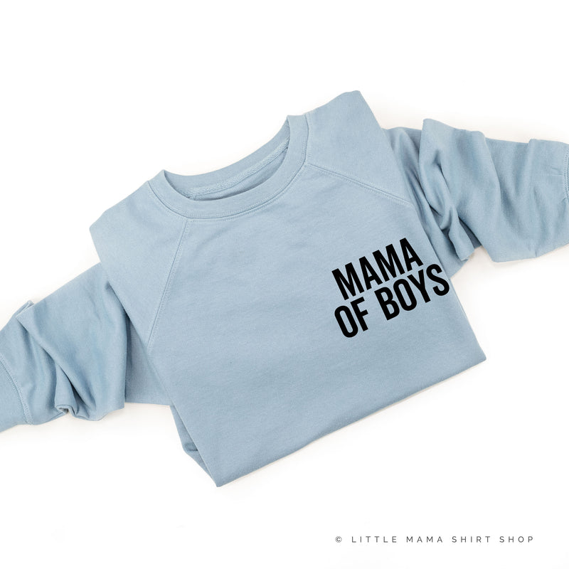 Mama of Boys - BLOCK FONT POCKET SIZE - Lightweight Pullover Sweater