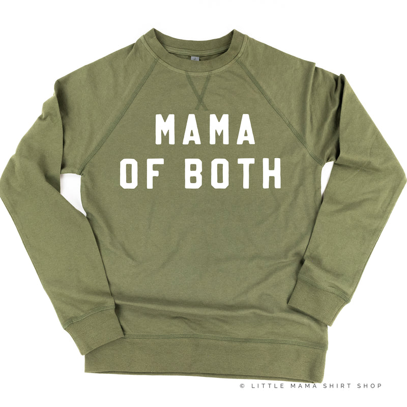 MAMA OF BOTH - (Block Font) - Lightweight Pullover Sweater