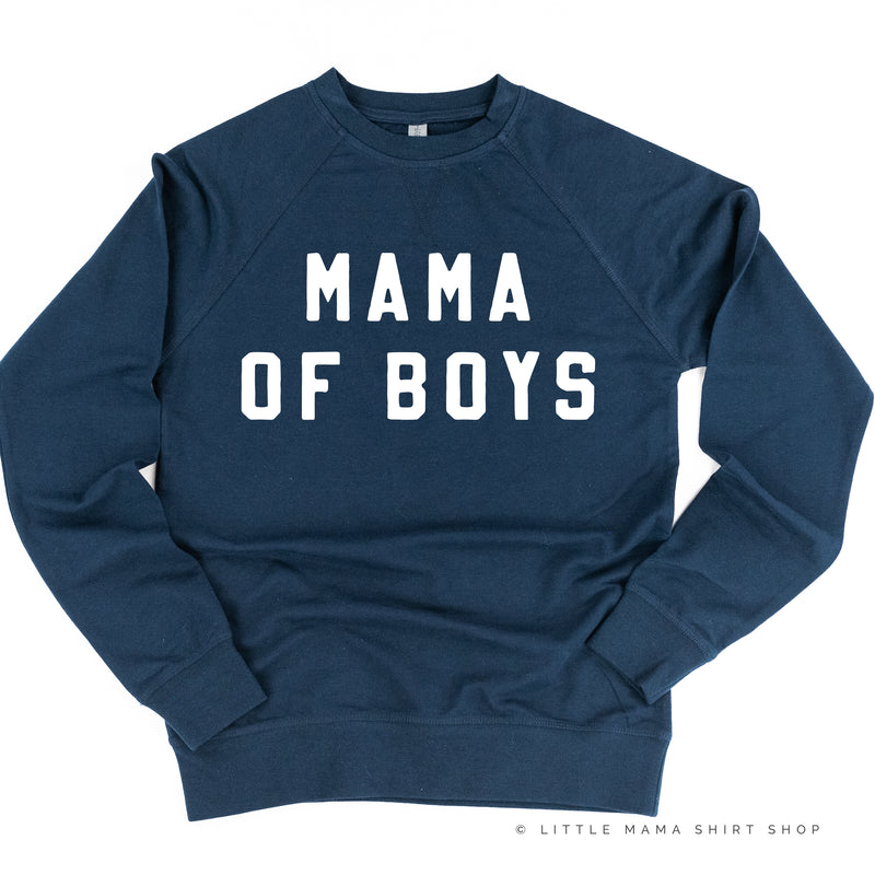 MAMA OF BOYS - (Block Font) - Lightweight Pullover Sweater