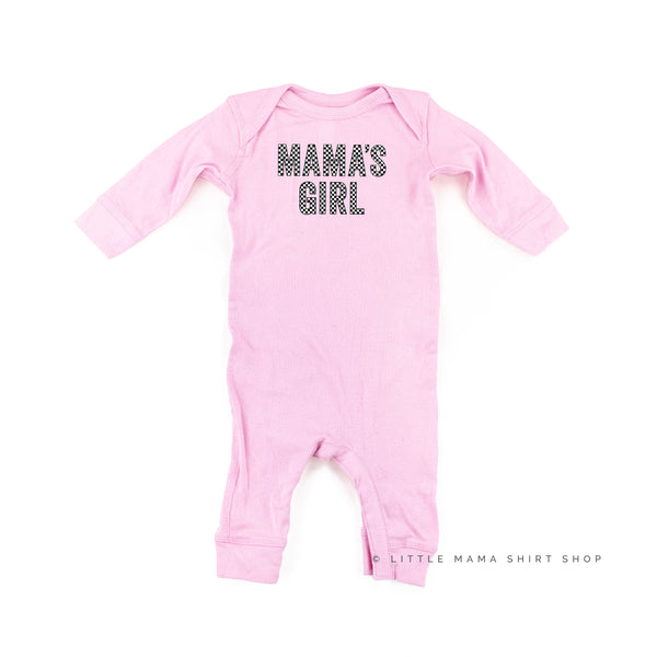 BLOCK FONT CHECKERS - MAMA'S GIRL - One Piece Baby Sleeper