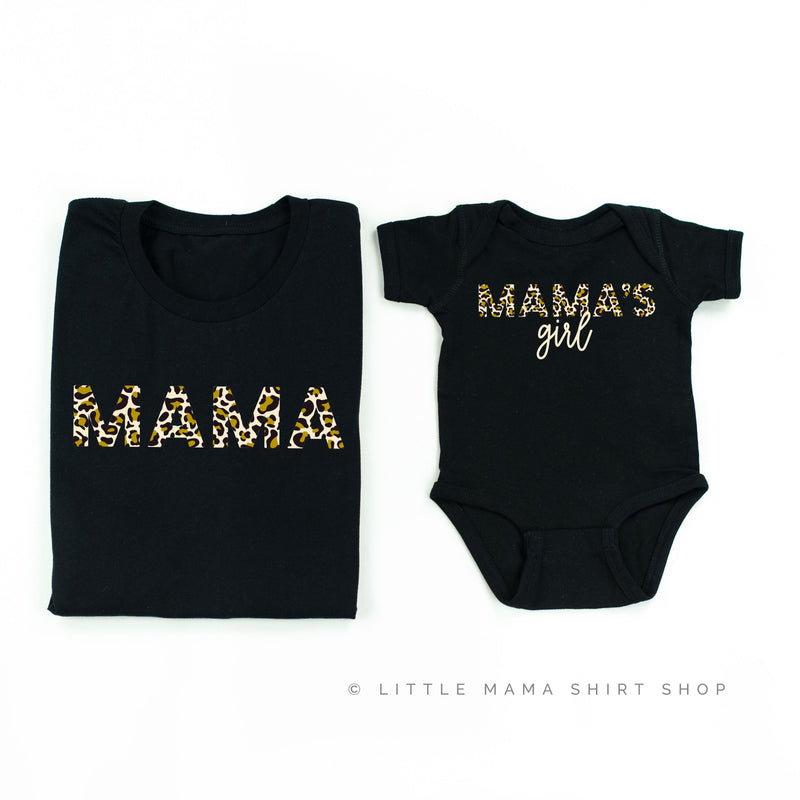 Mama & Mama's Girl - Set of 2 - Leopard Design! - Black Shirts