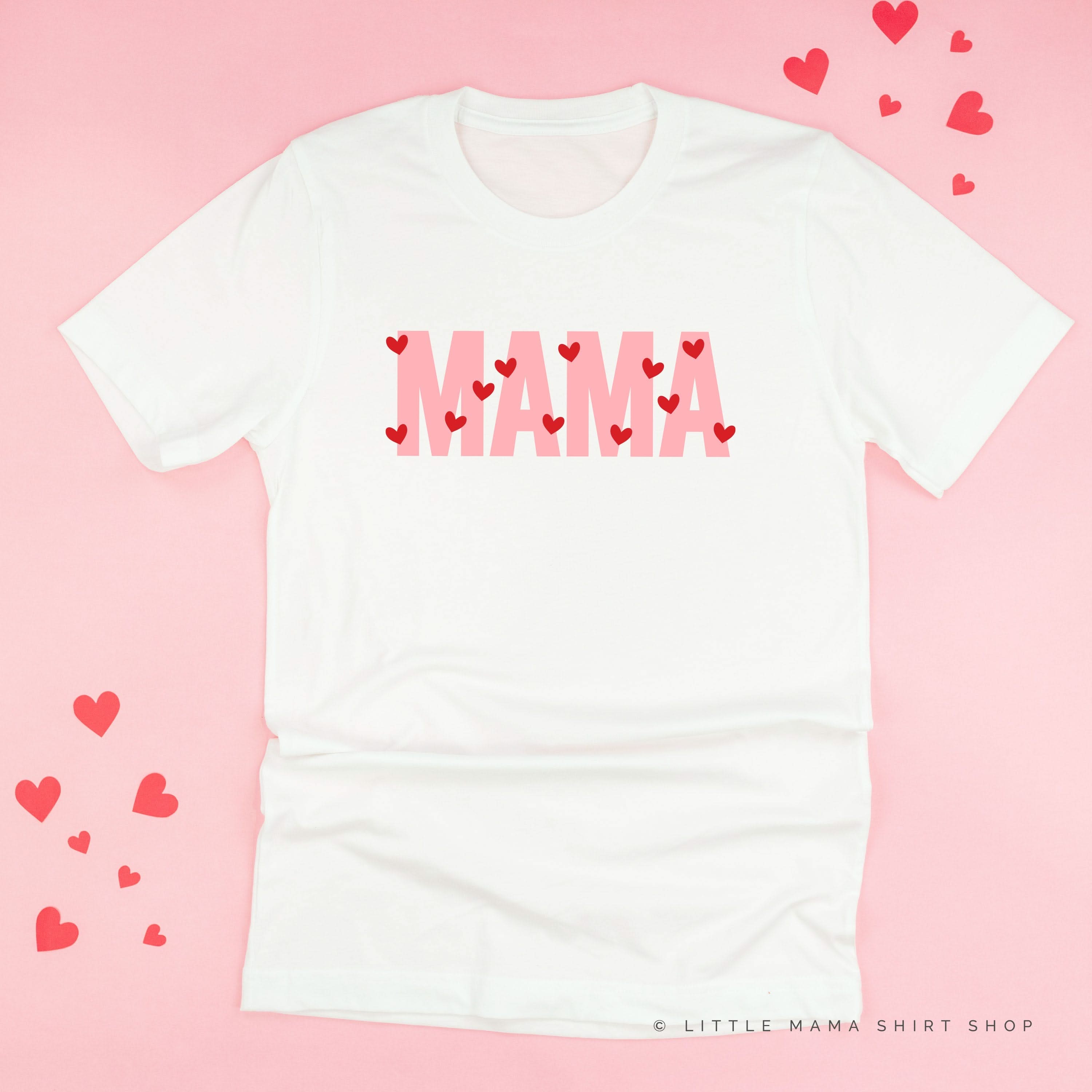 Mama - Mini Hearts - Unisex Tee Little Mama Shirt Shop