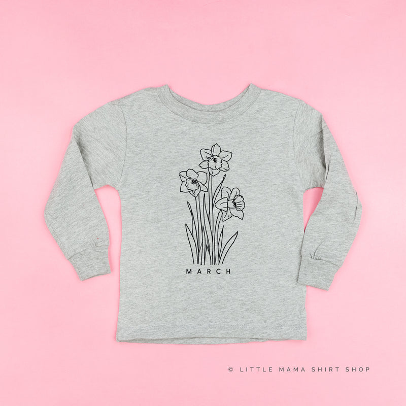 MARCH BIRTH FLOWER - Daffodil - Long Sleeve Child Shirt