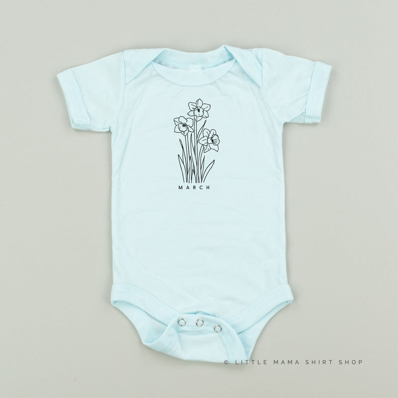 MARCH BIRTH FLOWER - Daffodil - Short Sleeve Child Shirt