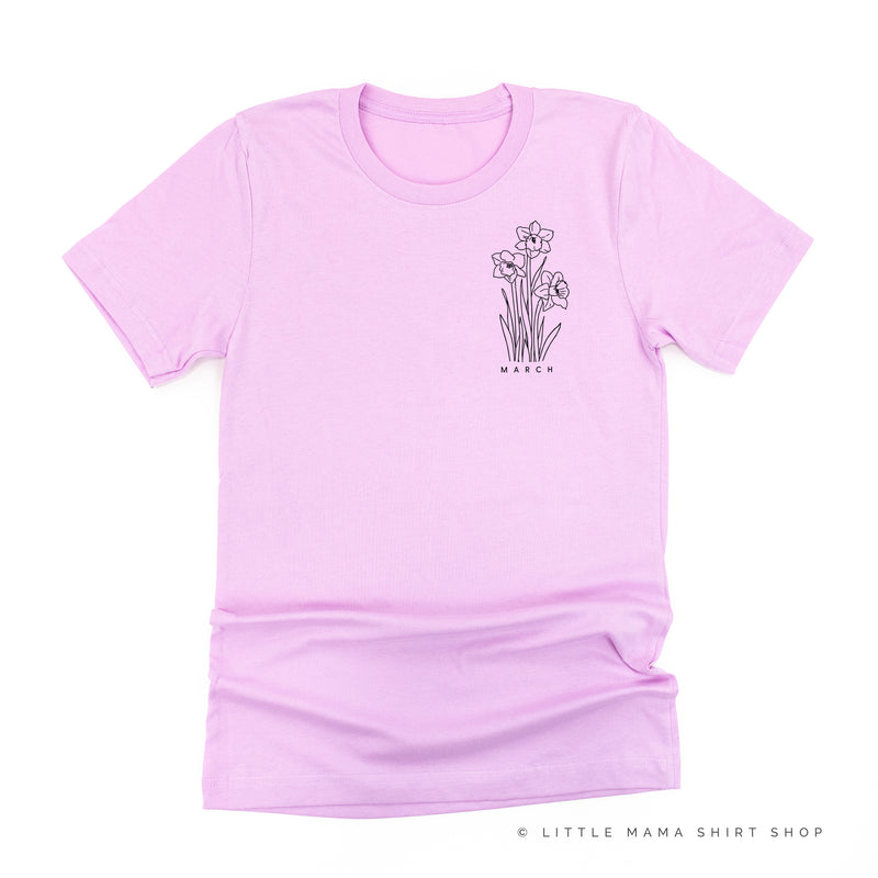 MARCH BIRTH FLOWER - Daffodil - pocket - Unisex Tee