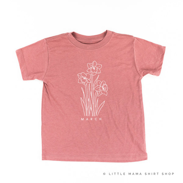 MARCH BIRTH FLOWER - Daffodil - Short Sleeve Child Shirt