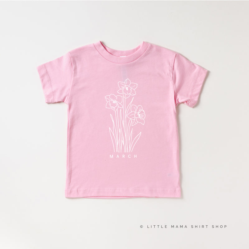 MARCH BIRTH FLOWER - Daffodil - Short Sleeve Child Shirt