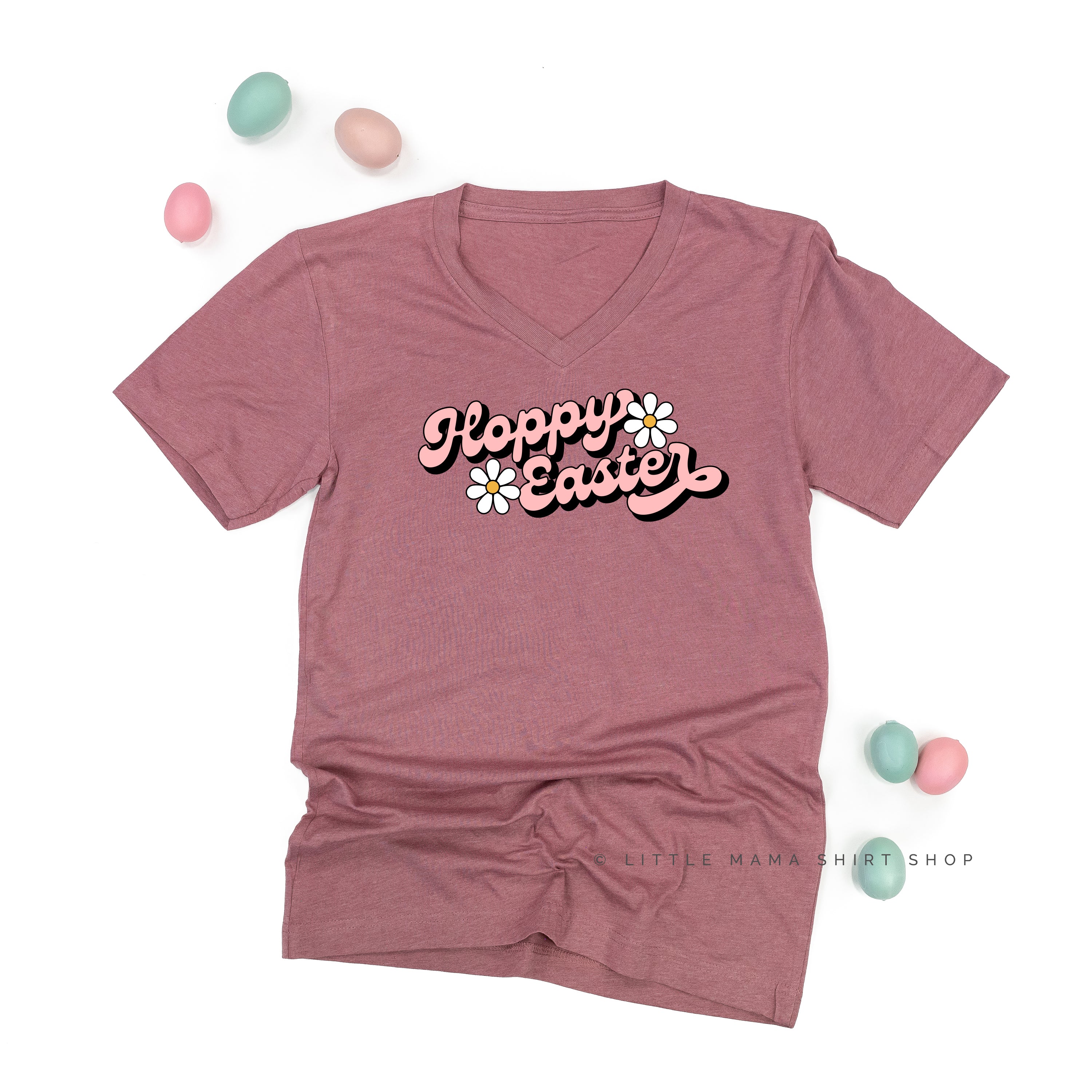 Hoppy Easter - Daisies - Unisex Tee Little Mama Shirt Shop