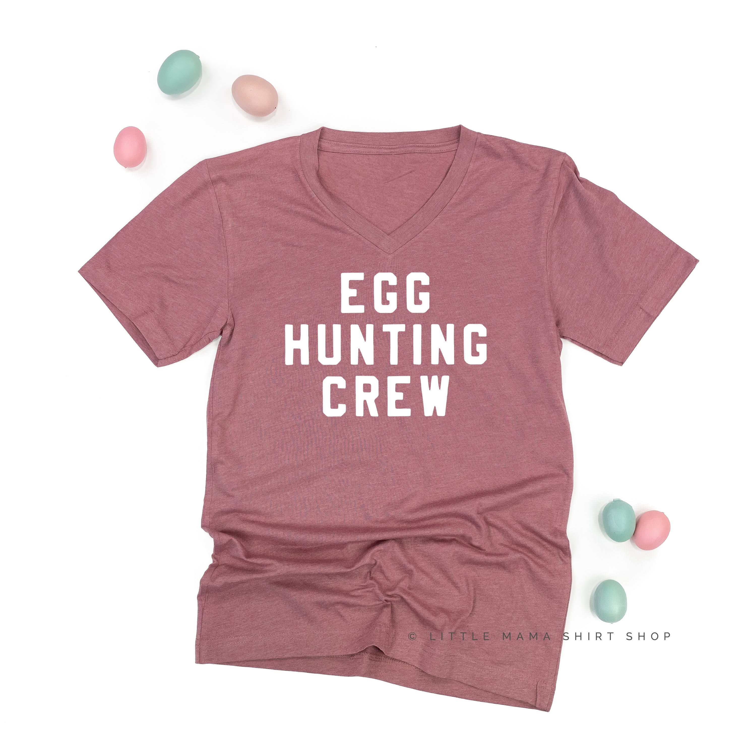 Block Font - Egg Hunting Crew - Unisex Tee Little Mama Shirt Shop
