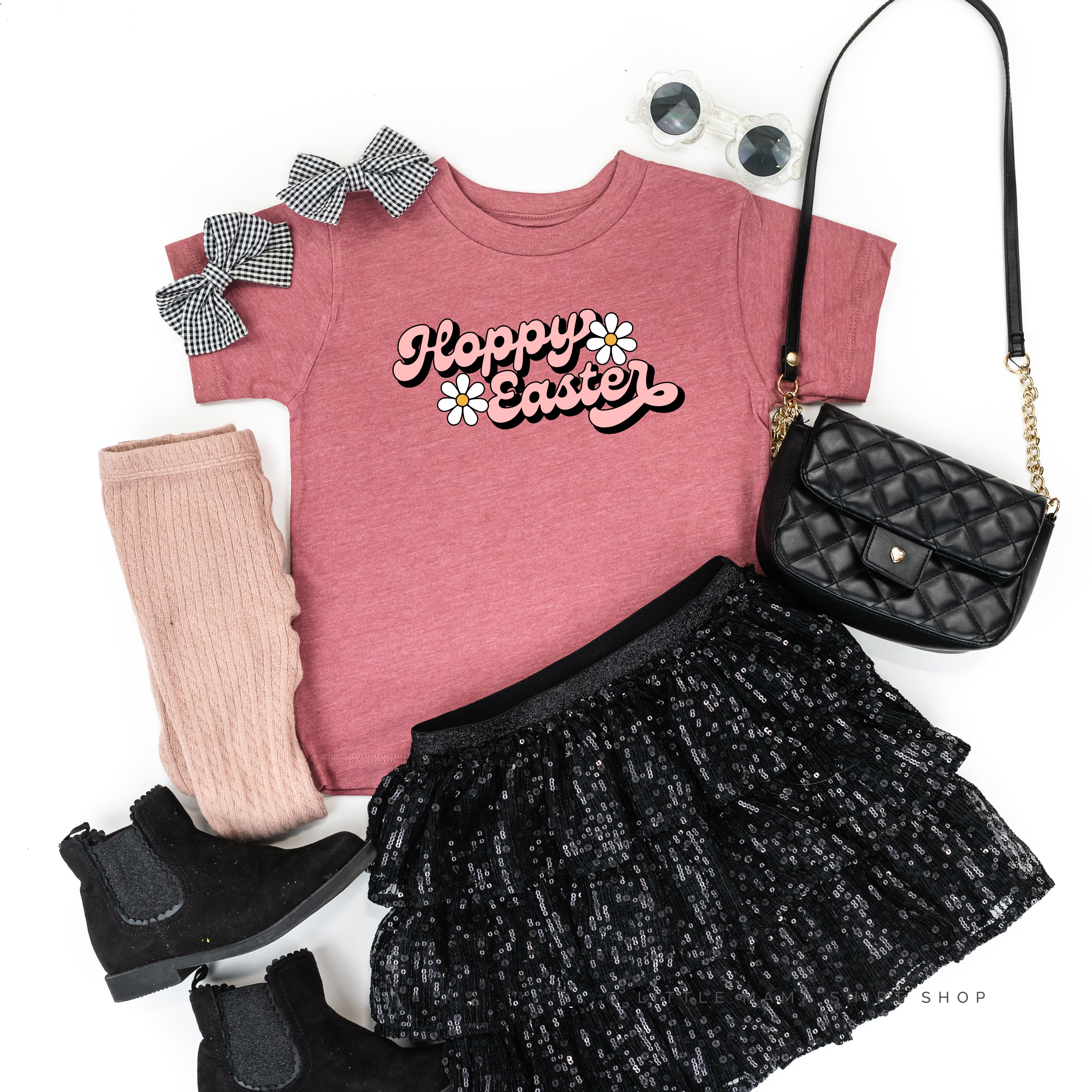 Hoppy Easter - Daisies - Child Tee Little Mama Shirt Shop