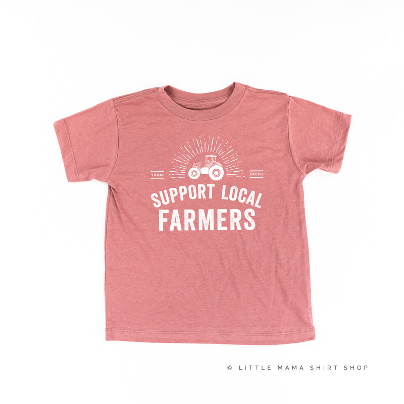 Support Local Farmers - Distressed Design - Short Sleeve Child Shirt