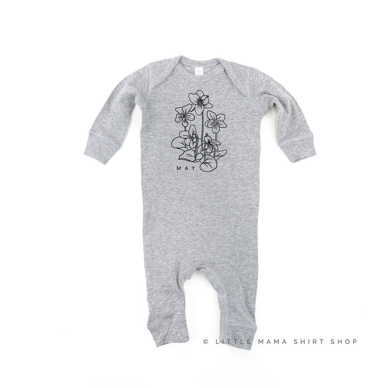 MAY BIRTH FLOWER - Lily of the Valley - One Piece Baby Sleeper