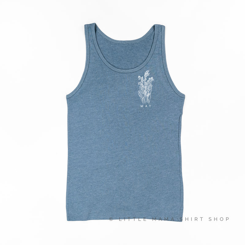MAY BIRTH FLOWER - Lily of the Valley - pocket - Unisex Jersey Tank