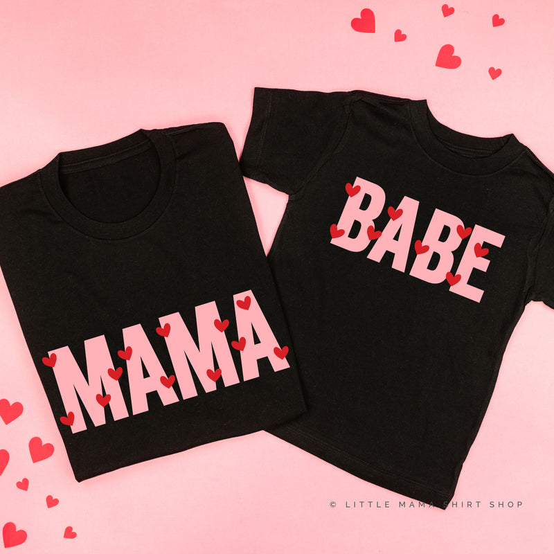 Mama / Babe - Mini Hearts - Set of 2 Tees