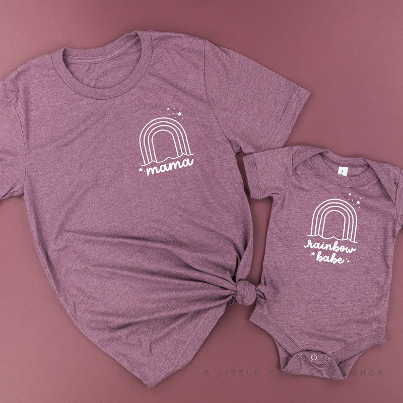 MAMA - RAINBOW POCKET + RAINBOW BABE - Set of 2 Matching Shirts