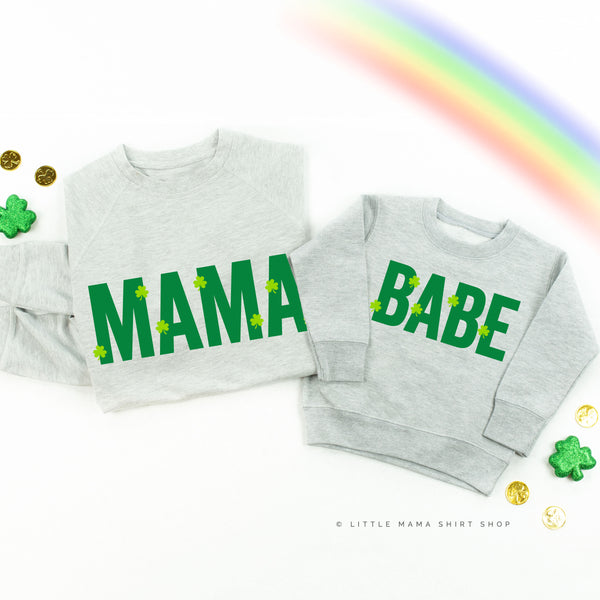 MAMA/BABE - Mini Shamrocks - Set of 2 Lightweight Sweaters