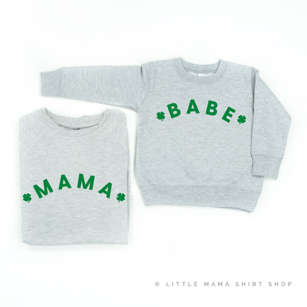 MAMA/BABE (Two Shamrocks) - Set of 2 Lightweight Sweaters